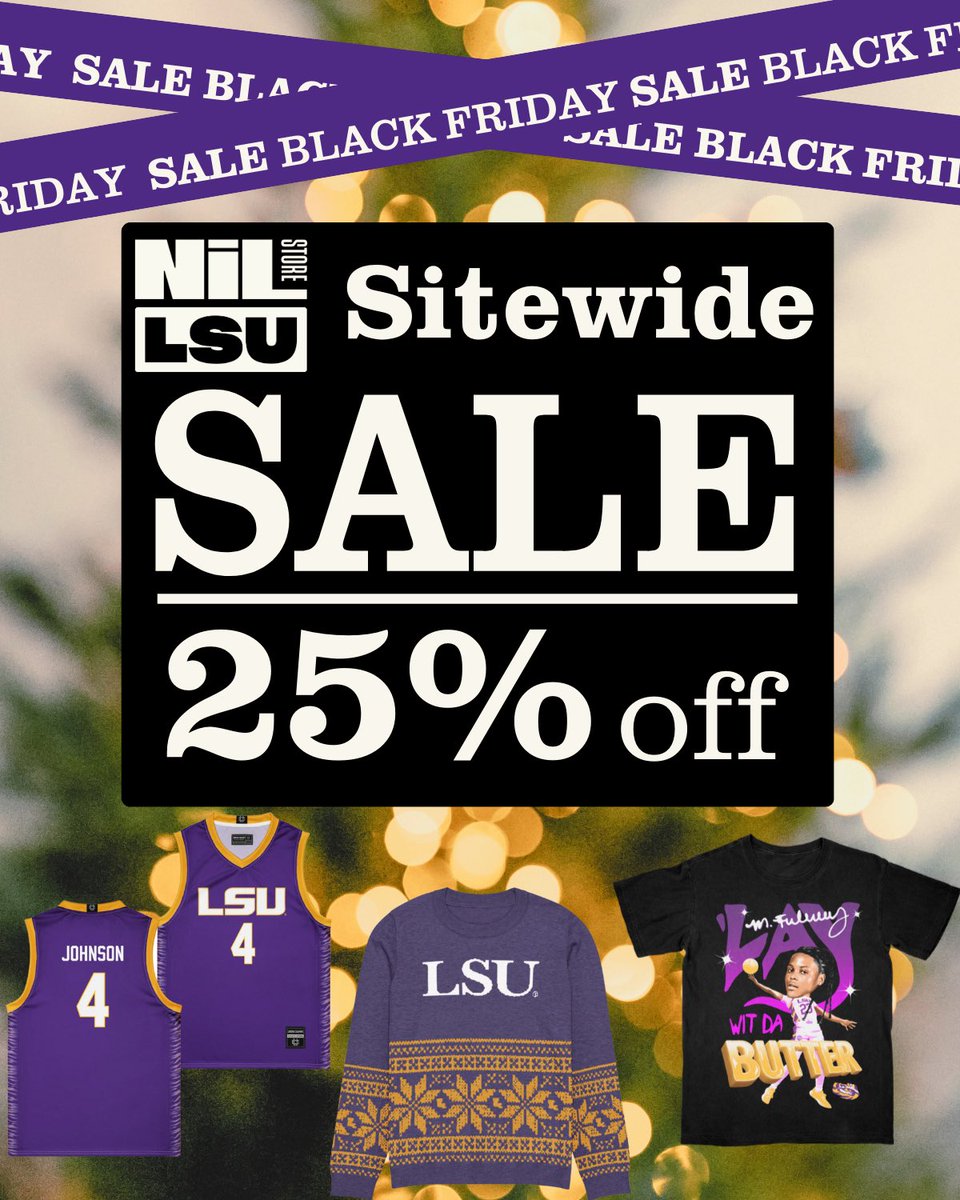 LSUNILStore's tweet image. Black Friday heat just hit Baton Rouge. 🔥

Grab your NIL gear and support LSU athletes in style! 🔗: nil.store/lsu