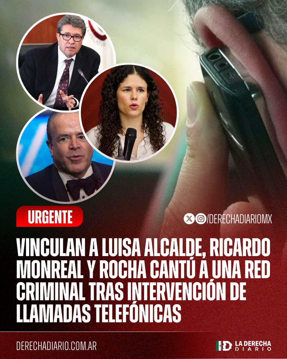 DerechaDiarioMX's tweet image. 🚨🇲🇽 | #URGENTE ESTO DEBE SER UN ESCÁNDALO: Antes de la salida de Gertz Manero, los nombres de Ricardo Monreal, Luisa Maria Alcalde y Rocha Cantú, fueron mencionados por el potencial líder criminal, Jacobo Reyes León en una llamada intervenida por la FGR.

En el expediente se…