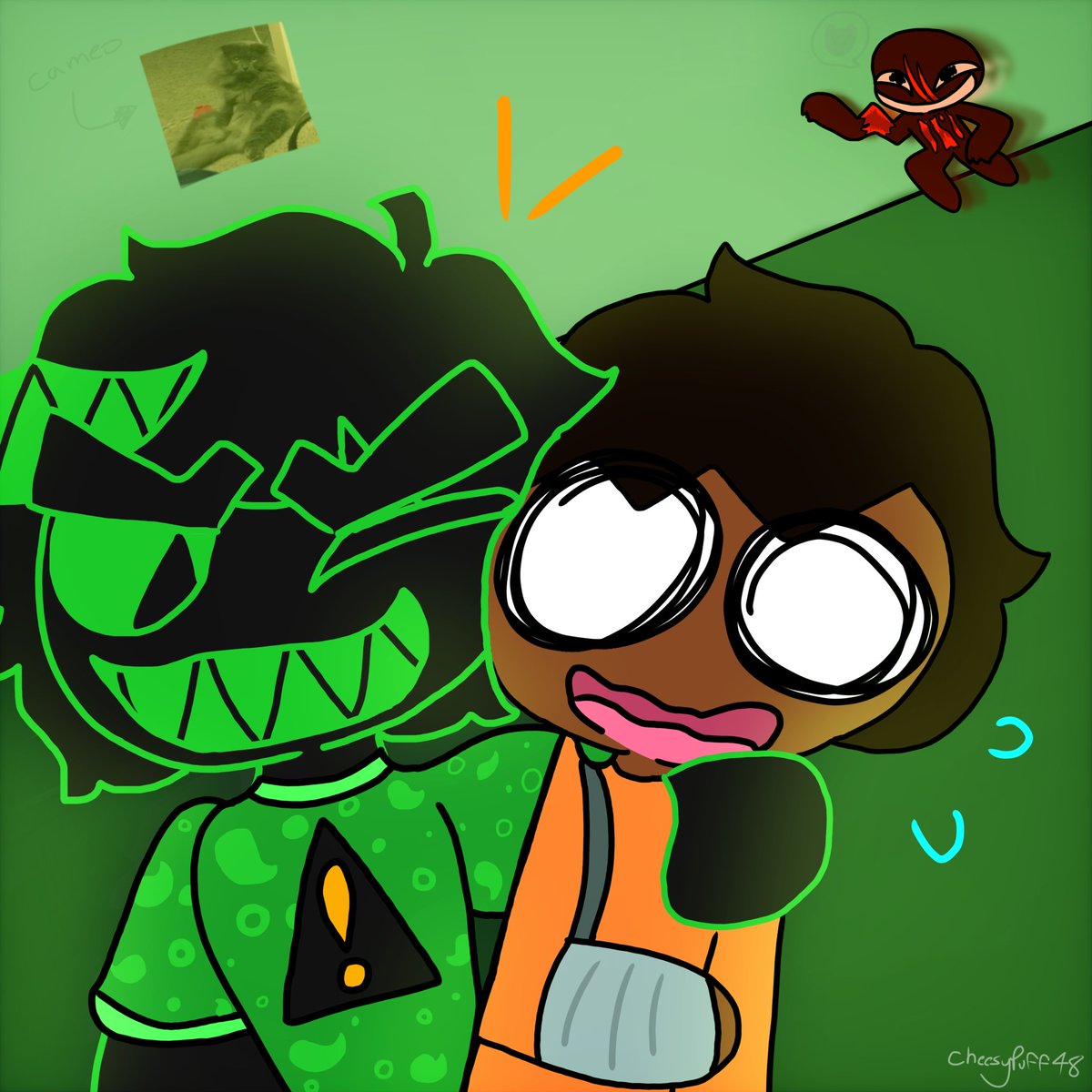 CheesyPuff_48's tweet photo. @phisnom Thank you for playing my game! (even if it was a$$ lmao)

Everything you and chat said has been noted down for the update.. when itch lets me since I can't with the game jam still happening 😅
#phisart https://t.co/40kkqibuPF