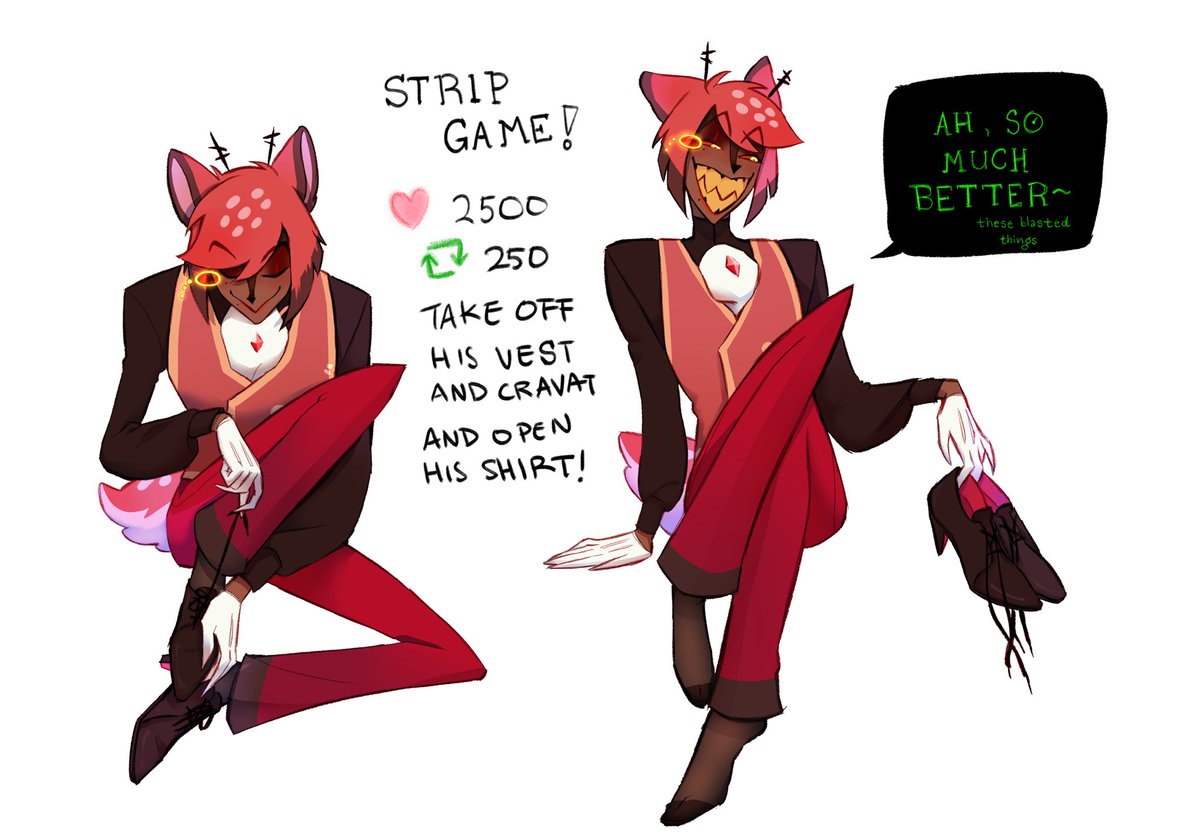 pyrlemon's tweet photo. For the sake of this trend he has smaller, slightly less deer-like feet than usual, but I promise they’ll come back!
#HazbinHotel #AlastorHazbinHotel #alastor https://t.co/FKgEP1tdMe
