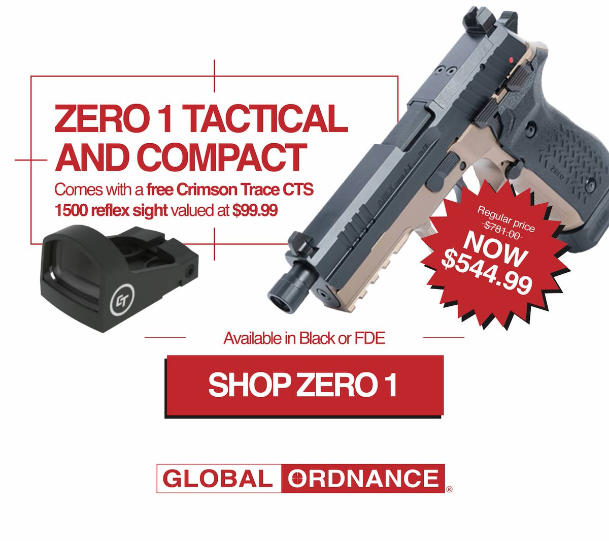 DEAL ALERT: Arex Zero 1s are $544.99/ea, come with a free Crimson Trace Red Dot, AND ship free with code FRIED at <a href="/GlobalOrdnance/">Global Ordnance</a> --> alnk.to/e7a1BCI

Want a chance to win an Arex Delta M OR from Global Ordnance? Enter our giveaway here --> gleam.io/VulCp/black-fr…