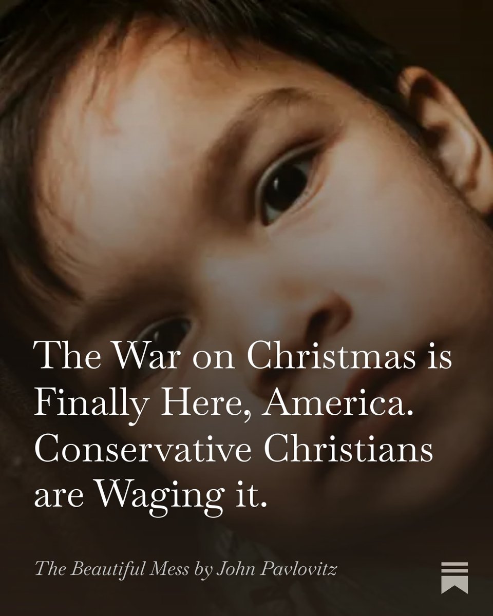 johnpavlovitz's tweet image. White Evangelical Christianity in America cannot peaceably coexist with the Jesus of the scriptures; with the truth of the poor baby in the center of the Nativity; with the gritty, non-white, non-American reality of Christmas, which is why it is choosing to remove him.…