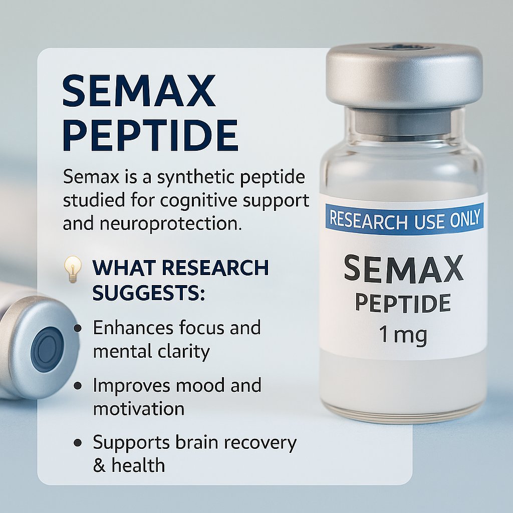 NTNperformance's tweet image. 🧠 SEMAX Peptide
Research suggests it may help with:
• Better focus
• Improved mood
• Mental clarity
• Brain recovery and resilience
link in bio