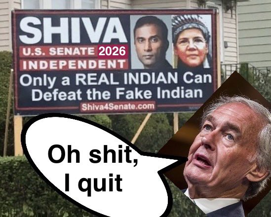 WorkersUniteNow's tweet photo. @va_shiva #Shiva4Senate will retire @EdMarkey Malarkey @SenMarkey the dopey stooge-puppet of @ewarren Pocahontas @SenWarren https://t.co/MwsXoTQFcO