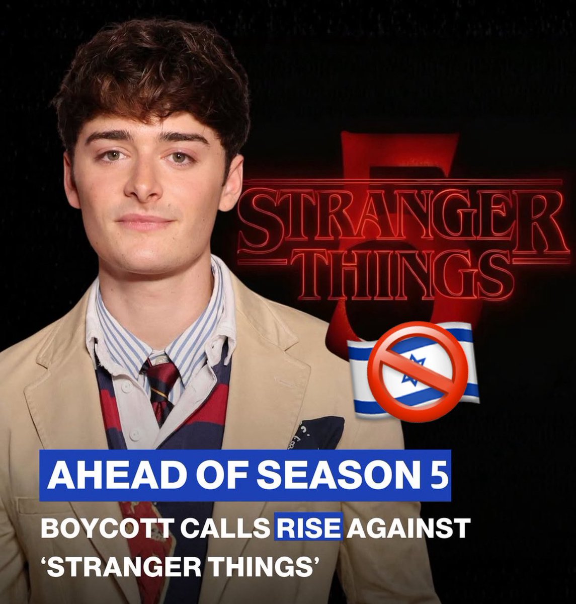 RyanRozbiani's tweet image. CALL TO BOYCOTT STRANGER THINGS 5

A campaign is urging people to boycott the new season after cast member Noah Schnapp was seen joking around with &quot;Zionism is Sexy&quot; stickers. 

Their goal is to send a message to Netflix