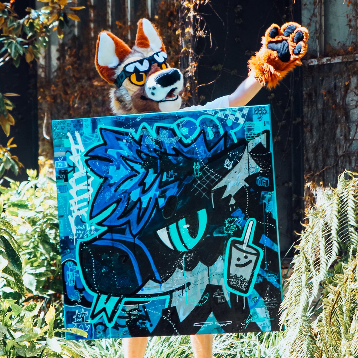 Blueroooo's tweet image. “Hidden Derg” 2025
Commission Piece for @HiddenDerg !!!

Acrylic, Alcohol Markers, Poscas &amp;amp; Spray Paint on Canvas
1015mm x 1015mm

#acrylic #doodles #blue #dragon #bubbletea #teal