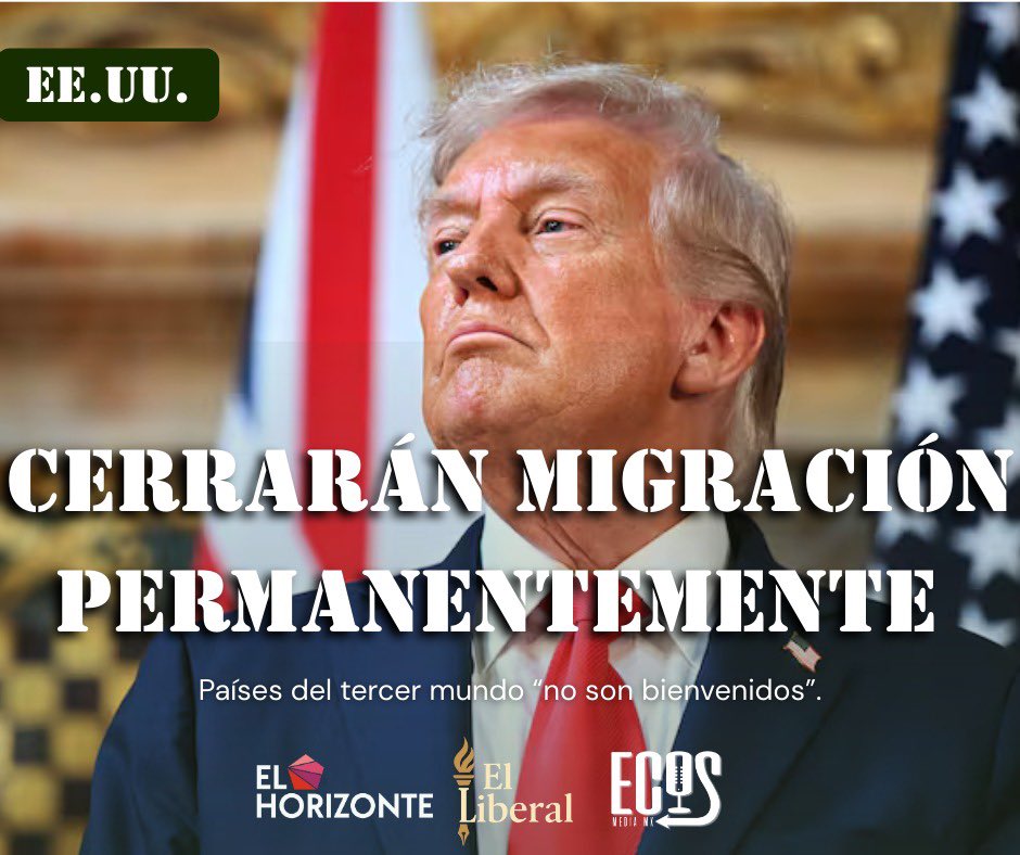 ¡EXTRA EXTRA! La Casa Blanca cerrará de manera permanente migración a países del tercer mundo💥

#DonaldTrump afirmó que su gobierno aplicará un freno permanente a la migración de países del “tercer mundo”, medida que forma parte de su nueva política migratoria.

#noticias