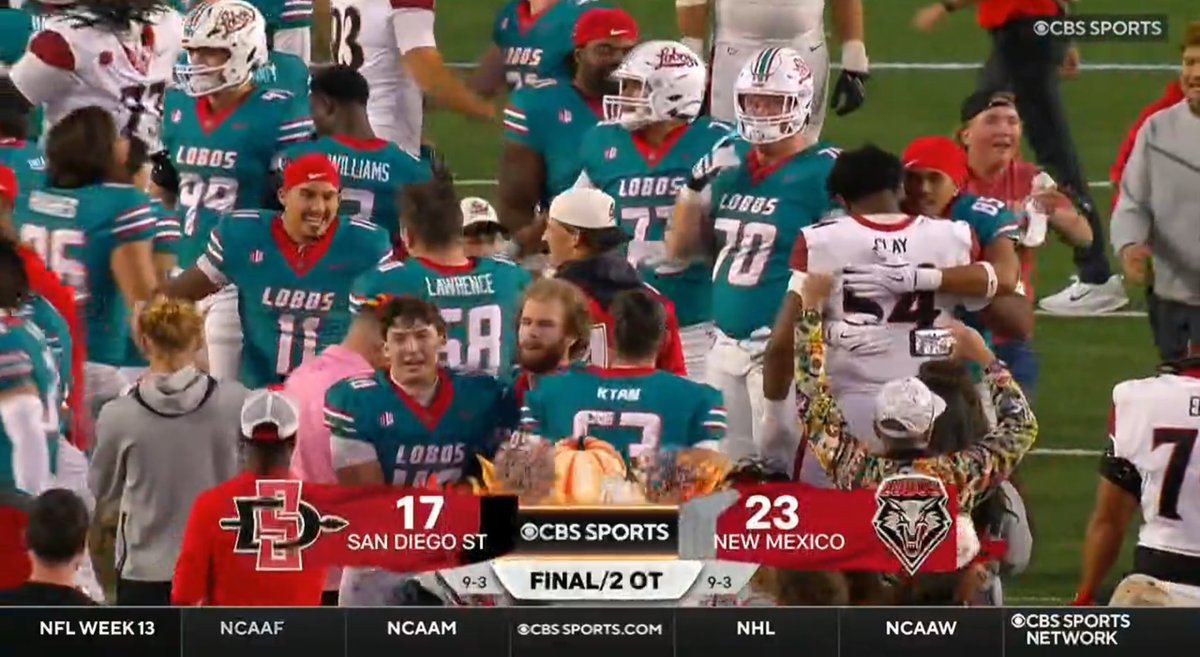 _LiveCFBPortal's tweet image. Final [2OT] | @AztecFB 17-23 @UNMLoboFB. #AztecFAST #GoLobos #CollegeFootball