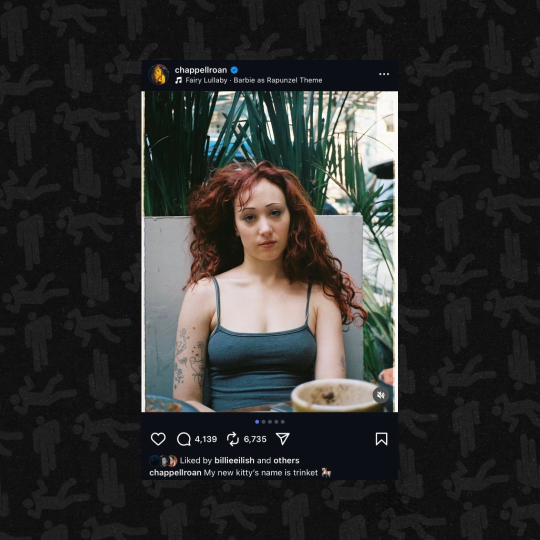 Billie Eilish curtiu recentemente um post da Chappell Roan. 🧡