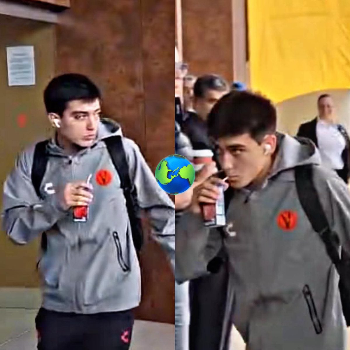 Mientras unos futbolistas andan con café o mate en mano, a Gil Mora su mamá lo manda con un juguito Jumex como si fuera a la escuela 😂