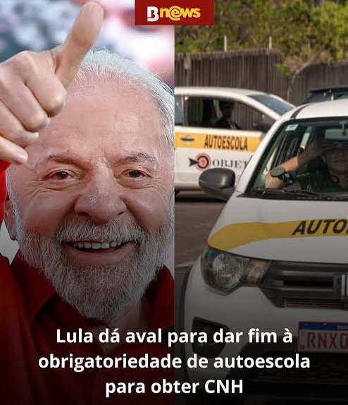 #LulaAvançaBrasil
Governo Lula autoriza avanço da proposta que elimina a obrigatoriedade de auto escola pra tirar a CNH
Esta medida irá reduzir em até 80% o valor pra ter a carteira de motorista.
FAZ  O  L