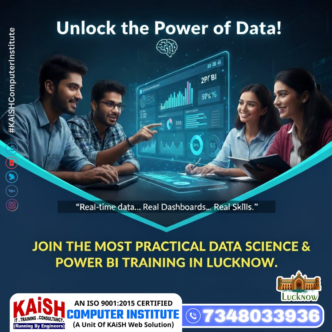 Kaishclasses's tweet image. Unlock your Data Career!
Learn Power BI + Data Science with real dashboards, real skills — only at KAiSH Lucknow.
📞 7348033936
#DataScience #PowerBI #DataAnalytics #DigitalSkills #KAiSHComputerInstitute