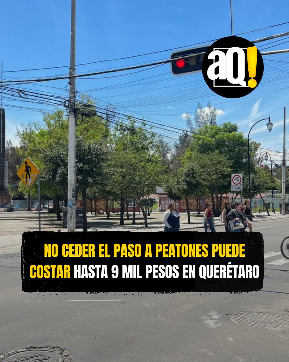 🚸No ceder el paso a peatones puede costar hasta 9 mil pesos en Querétaro 🚨

En Querétaro, no respetar la preferencia de paso a peatones y ciclistas es la principal causa de siniestros viales con víctimas mortales. 🛑⚠️

Infórmate aquí 👉 wp.me/p8iMZT-10re

#SeguridadVial