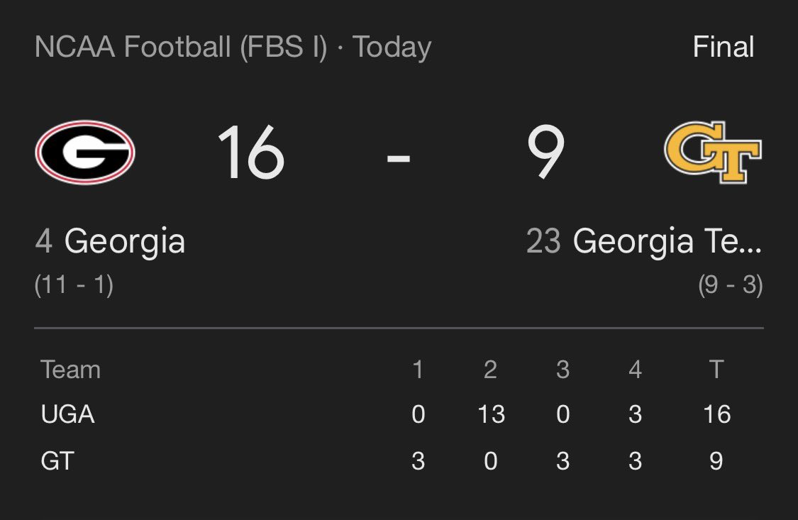 Dawgs on top. Keep rolling boys. #GoDawgs #BuzzKiller #JacketsStung