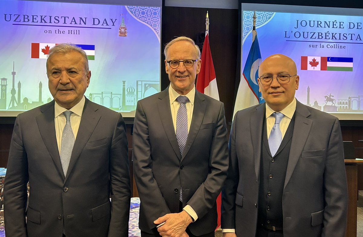 Rob_Oliphant's tweet image. Canada and Uzbekistan share growing people-to-people ties and an expanding trade relationship. Pleased to join H.E. Furqat Sidikov and @mpziad at Uzbekistan Day on the Hill to celebrate our partnership and the potential for closer ties.