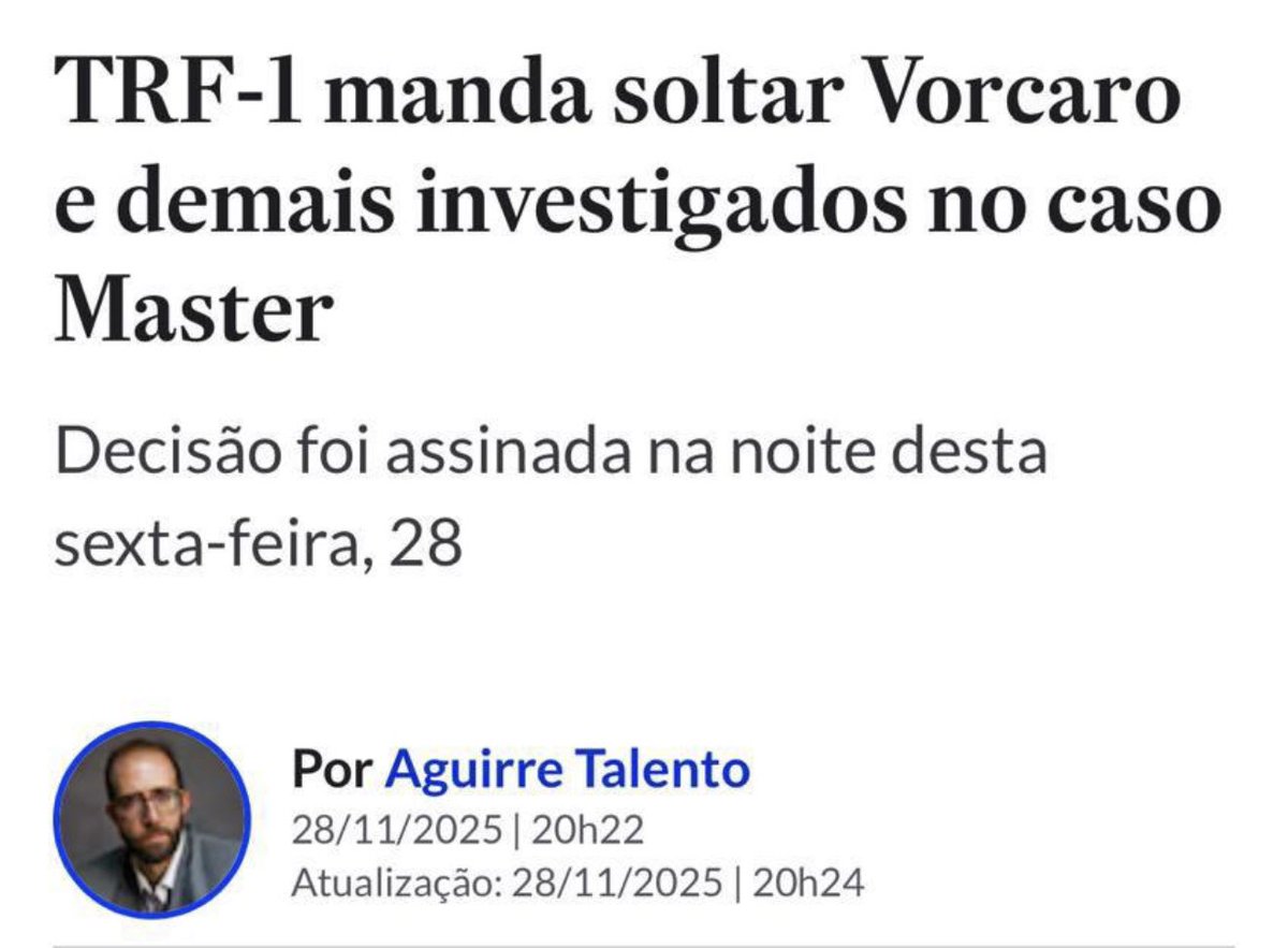 marsiglia_andre's tweet image. 🚨Para quem acreditava que ele permaneceria preso e delataria meio mundo, eis a “justiça” brasileira em ação.
Neste país, fica preso, ou solto, quem convém. 

E um aviso: moderem as críticas à decisão e ao Vorcaro, porque, do jeito que as coisas vão, quem acaba preso é você