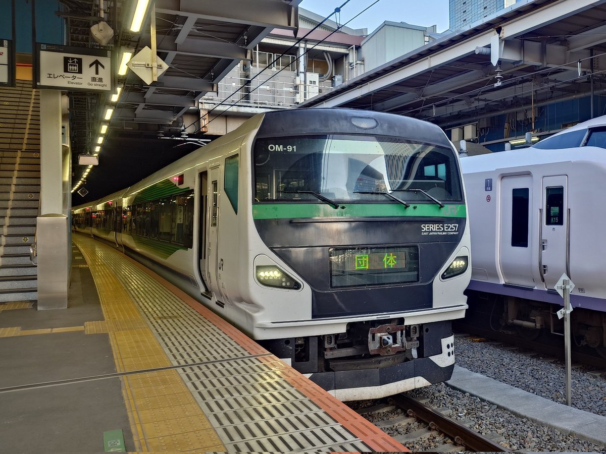 TokaidoBlue's tweet photo. というわけで！
特急「東海51号」に乗車！

という冗談はさておき……

本日は、団体臨時列車
「E257系で行く　品川⇔静岡　日帰りの旅」
に乗車しています！！！！！

乗車前に特製サボが配布されたほか、車内では、記念乗車証明書が配布されました！！！ https://t.co/VN4dOr6C94