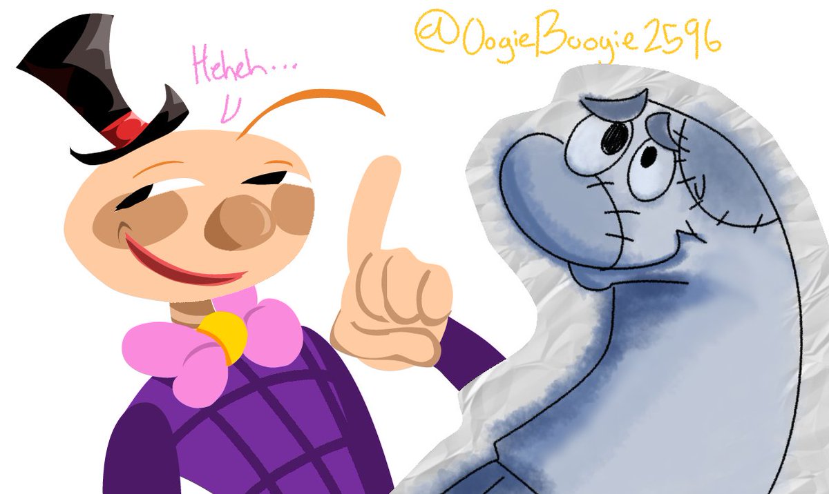 OogieBoogie2596's tweet image. Messing around with art styles!

(Also why does Baldloon kinda look like Him from Power Puff Girls lol)

#bbieal
#baldisbasics