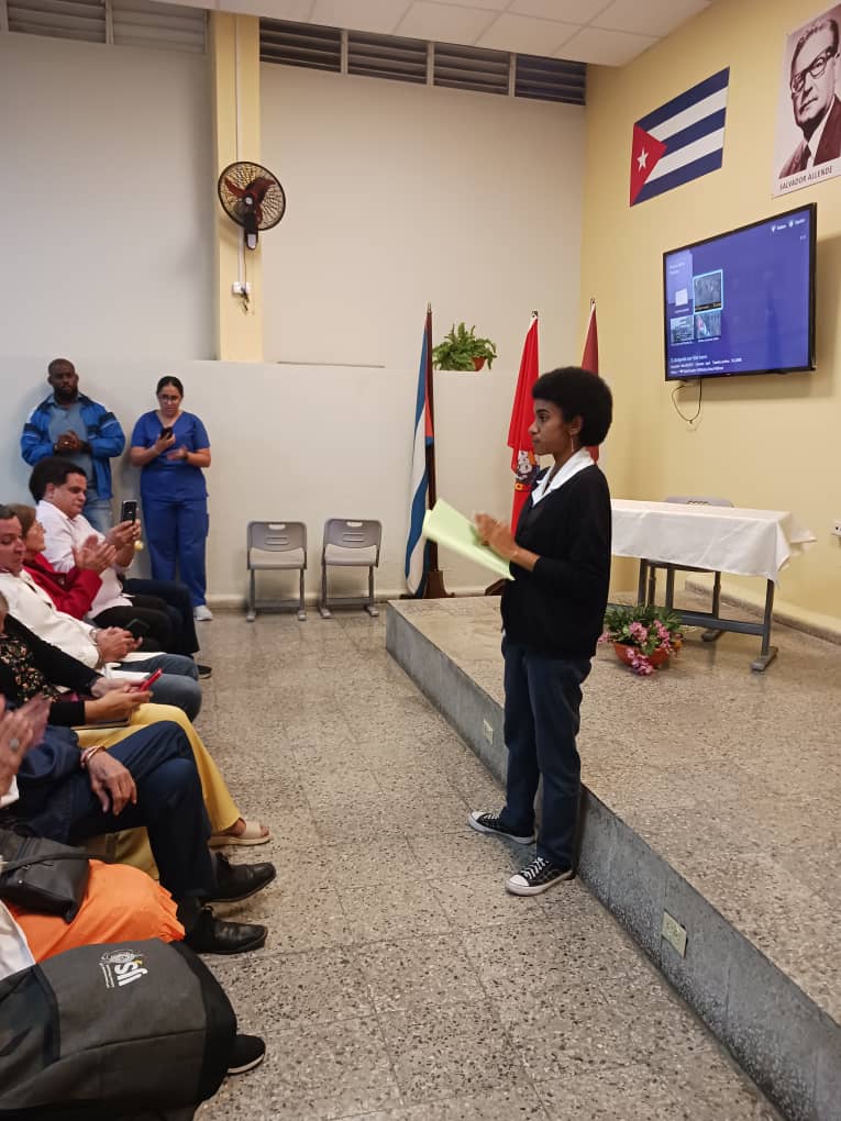 drduarte's tweet photo. Tradicional evento sobre Fidel: paradigma del humanismo., de la #UCMH #FACSA #FEU #UJC #PCC #LaHabanaViveEnMí @muro_yoandra https://t.co/AVSVyEvLIz