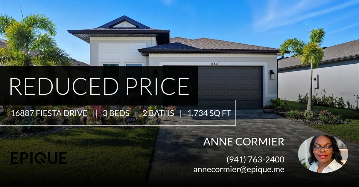 JustAskAnne1's tweet photo. 📍 Reduced Price 📍 This recently reduced home at 16887 Fiesta Drive in Port Charlotte won't last long, so, don't wait to set up a showing! Reach out here or at (941) 763-2400 for more information!

Anne Cormier Realt... https://t.co/05nb79b2qc https://t.co/XfJsCNpL1a