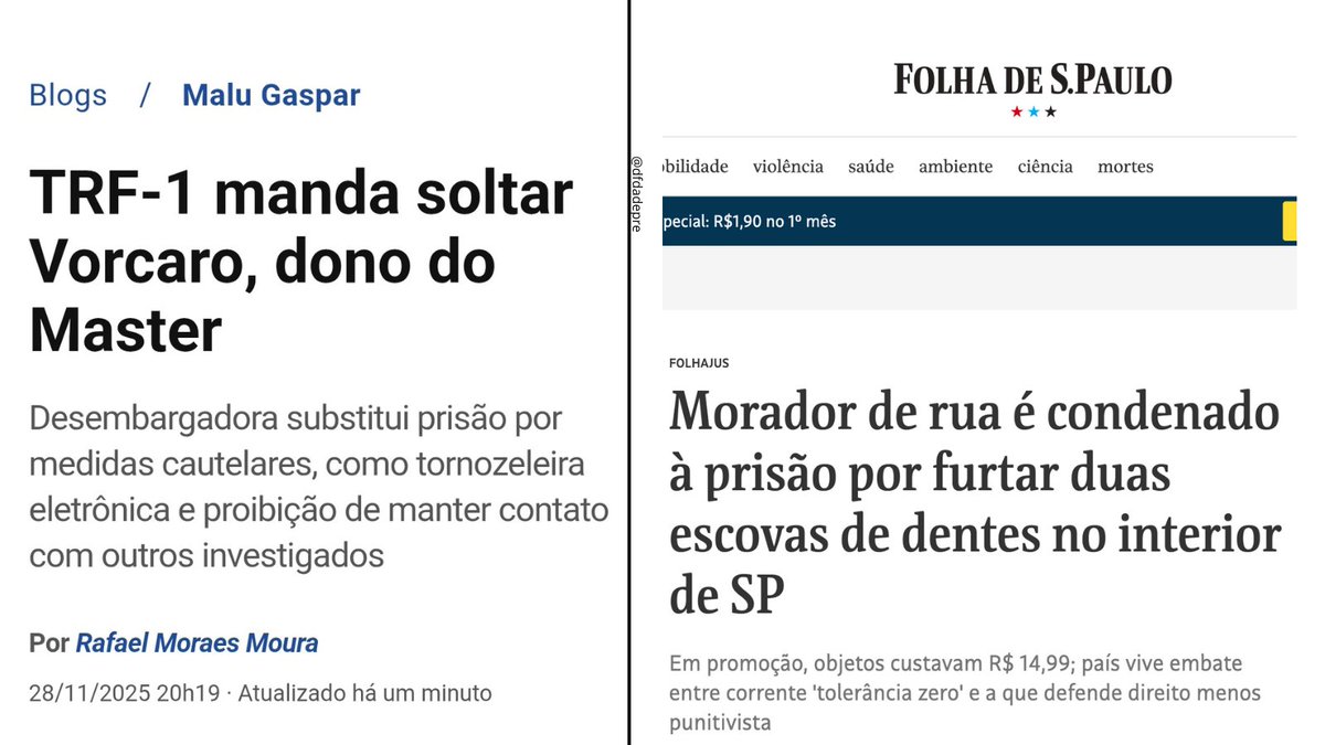 DFDaDepre's tweet image. Brazil resumido em dois prints!!!🤮