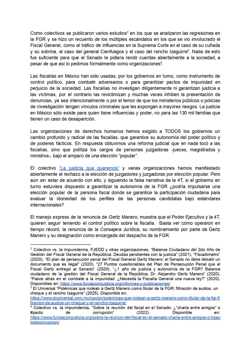 LaJusticiaQQ's tweet image. #Comunicado 

Frente a la salida de Gertz Manero de la FGR, la sociedad y las víctimas necesitamos recuperar la justicia en México.

#FGR #FiscalíaQueSirva #LaJusticiQueQueremos