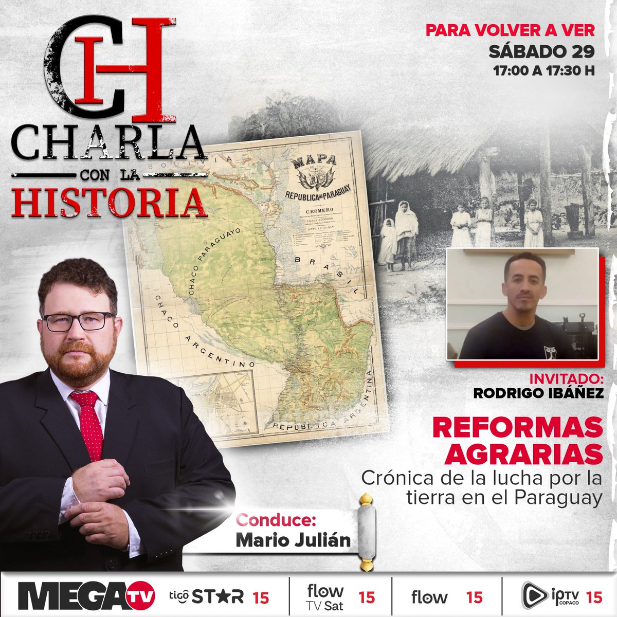 Megatv_py's tweet image. PARA VOLVER A VER🤩| Hoy en #CharlaConLaHistoria

🙌Este sábado te acompañamos con un invitado especial: Rodrigo Ibañez que nos estará hablando sobre las Reformas Agrarias.

🗣️Conduce: Julián Chaparro.

Nos vemos a las 17:00 hs.
Por #MegaTV 📺