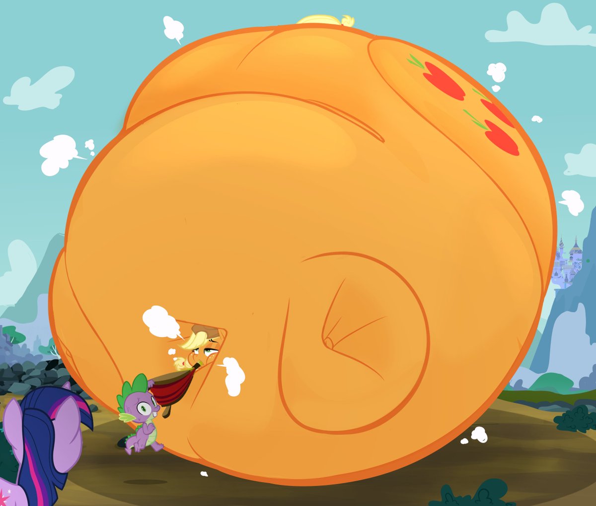 Disco_Chaos's tweet photo. Some of y'all critters may have seen this one already, but wanted to share such a VEERRRRYYYY real leaked scene of Spike wanting to help AJ with some much needed breathing! But I'm not sure.. Looks like she needs more! Looks like Spike is gonna need some help for this one...! https://t.co/78miKaaymv