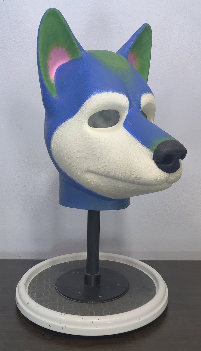 NobleGalactic's tweet image. Another Rubber Canine Hood all finished up. 
 
This will be the last closed Mouth Canine hood (nose holes for breathing) I make, unless requested by the commissioner. 

New Canine hood with open mouth coming next.