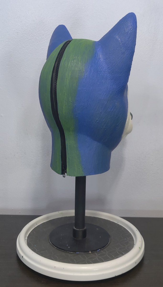 NobleGalactic's tweet image. Another Rubber Canine Hood all finished up. 
 
This will be the last closed Mouth Canine hood (nose holes for breathing) I make, unless requested by the commissioner. 

New Canine hood with open mouth coming next.