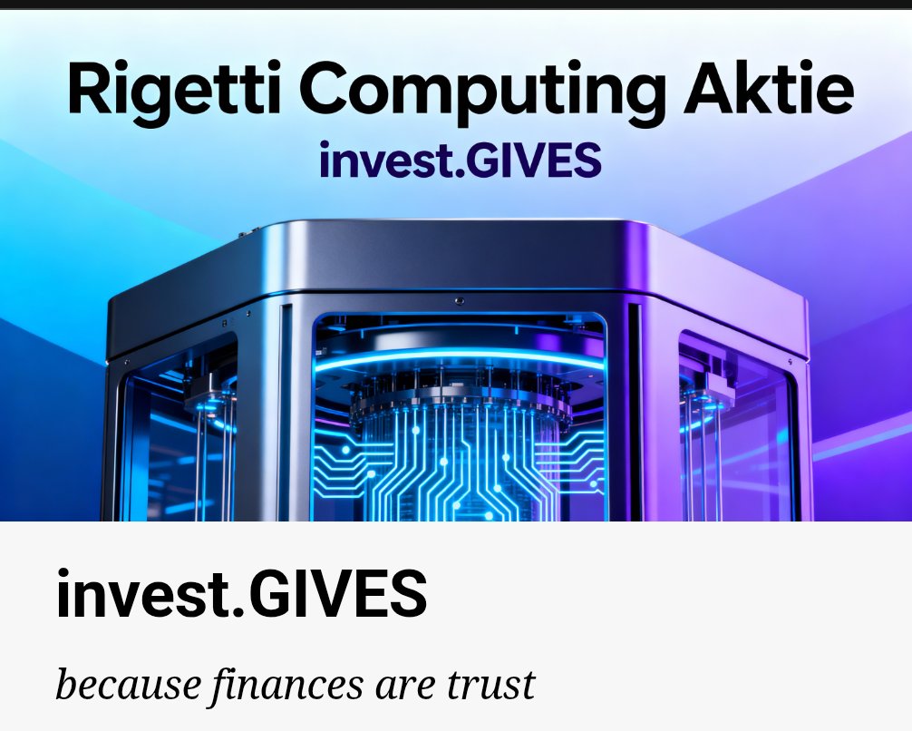 krypto_cyou's tweet image. 🚀 Rigetti Computing ($RGTI) – Der Pionier im Quantencomputing!

✅ Weltweit erster Multi-Chip-Quantenprozessor  
✅ Full-Stack + Cloud-QaaS  
✅ Umsatz ~11 Mio. USD

Mehr zur Analyse 👇  
invest.GIVES

#Quantencomputing #Rigetti #RGTI #Quantum #Investing