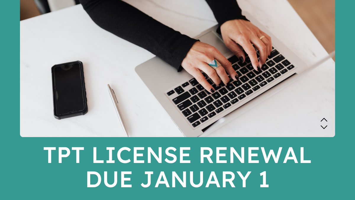 AZDORmedia's tweet image. #FAQ: When is my TPT license renewal due date? A: January 1. The TPT license is valid for one calendar year and must be renewed annually.