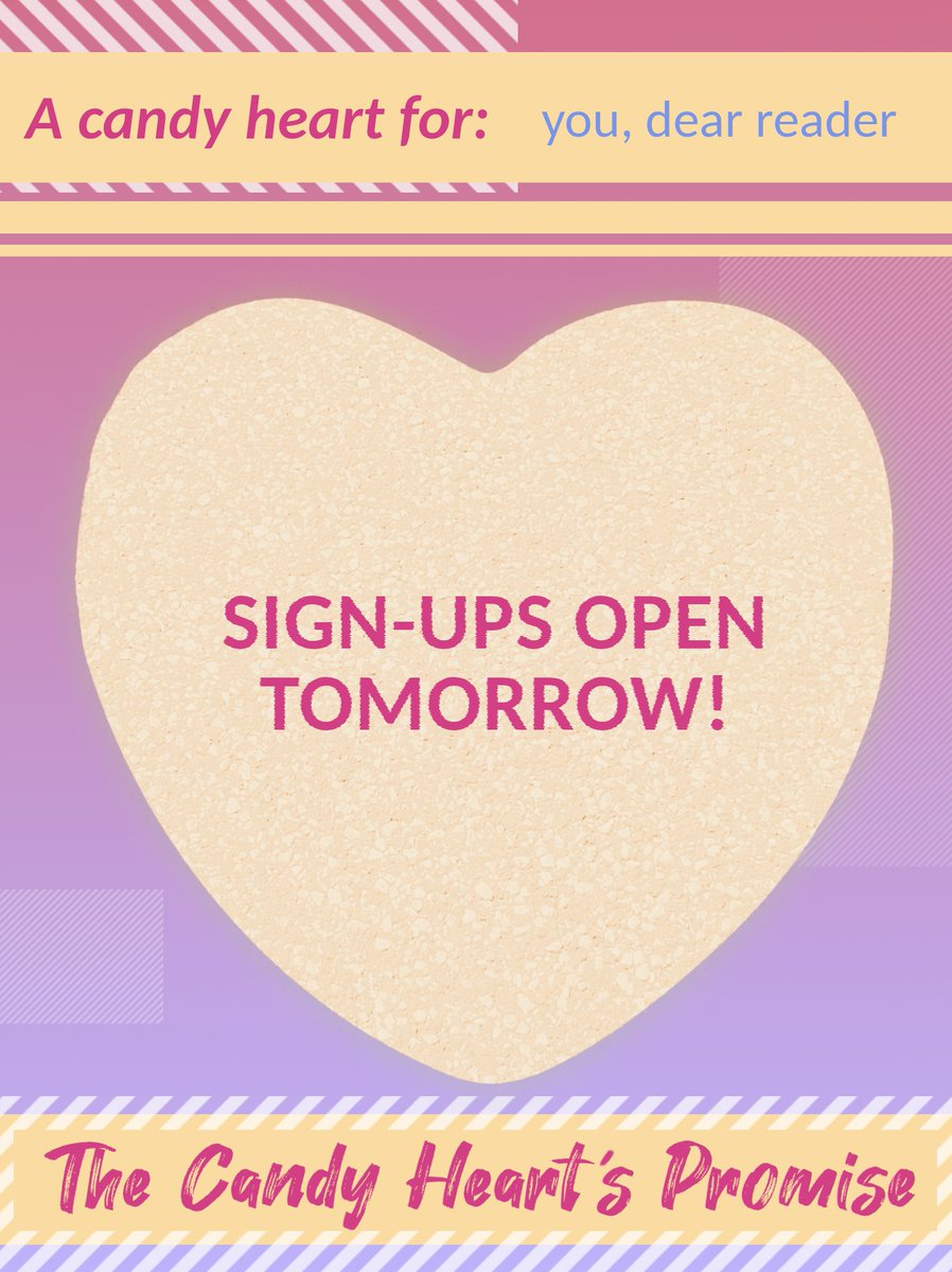 One more sleep 'til our #MahoYaku Valentine's exchange sign-ups open! Yippee ❣️