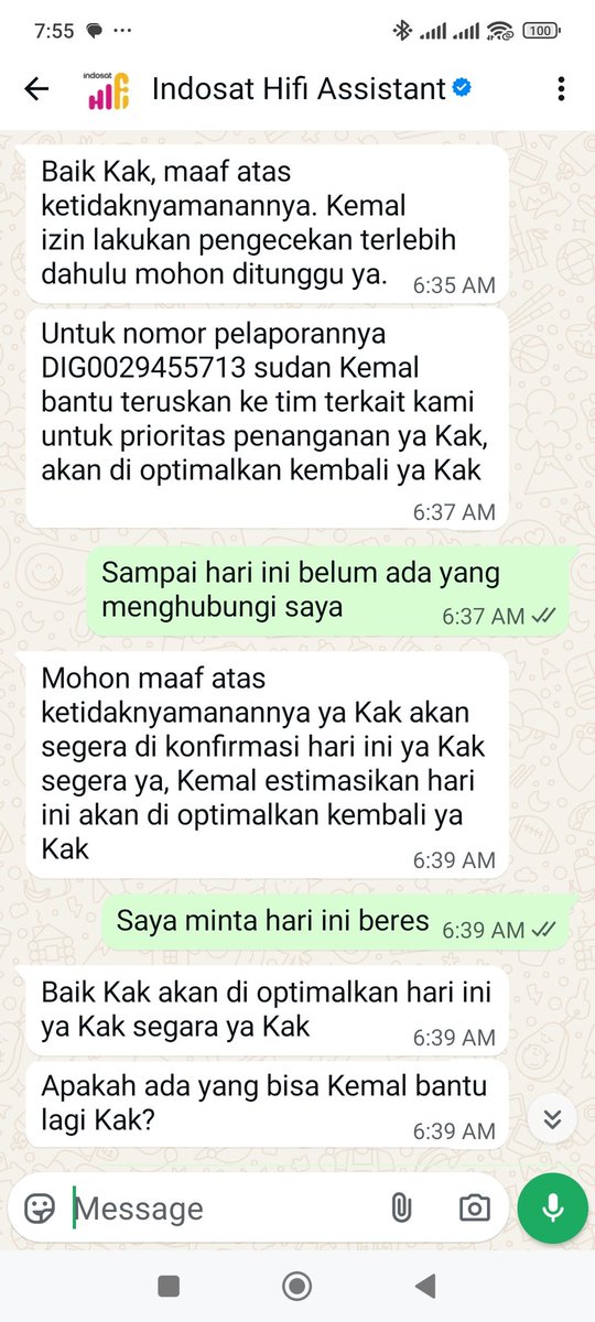 ombakir's tweet photo. @HiFicare udah 5hari internet mati. CS cuma janji2, teknisi gak ada datang/kontak untuk follow up. Janji maksimal 1x24 jam ditangani.... https://t.co/dBpe9xXNLn