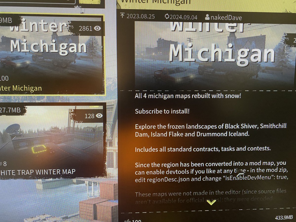 rampancy_style's tweet image. おはようございます、もっちりです

昨日の配信で話題に出てた冬のミシガンのmodを見つけました

現在読み込み中ですが、なかなか終わらない
もしかして、できないかなぁ🤔

 #SnowRunner 
 #スノーランナー 
 #mod 
 #冬ミシガン