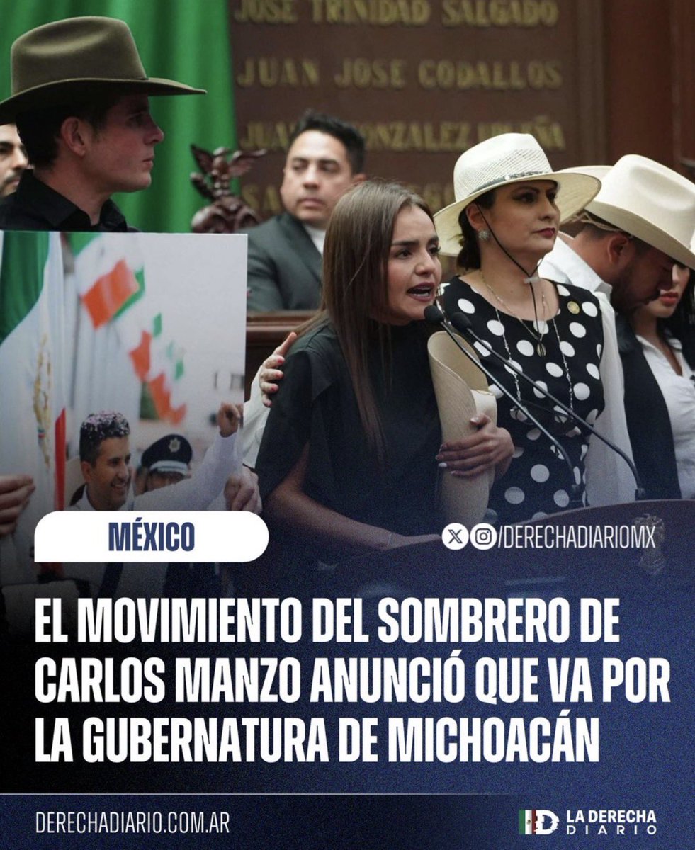 acastagne's tweet image. El movimiento del sombrero no solo debe ir por la gubernatura de Michoacán, sin duda arrasarán, Diputado Carlos Alejandro Bautista Tafolla, repliquen su movimiento en todo el país muchos ciudadanos estamos dispuestos a apoyarlos con todo lo necesario.

Muchas felicidades, el…
