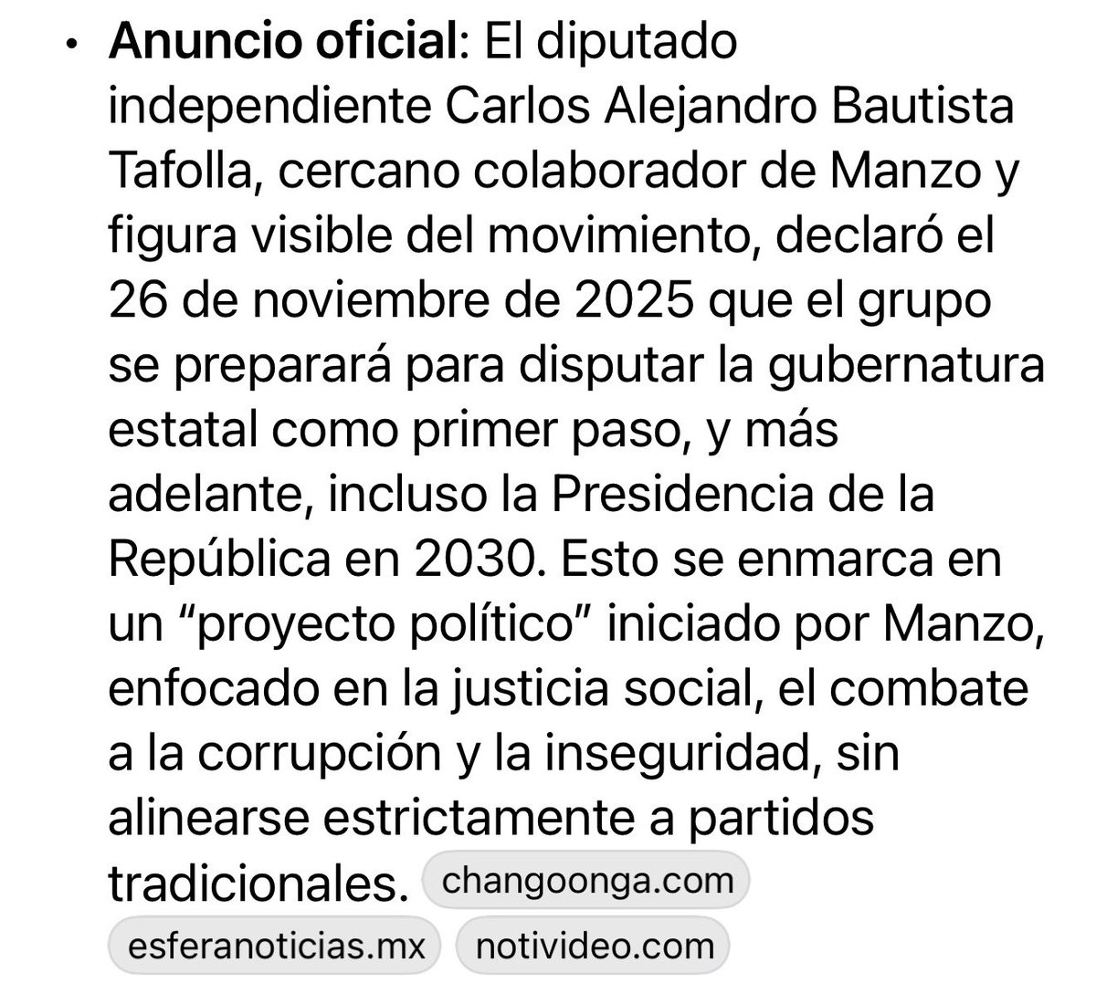 El movimiento del sombrero no solo debe ir por la gubernatura de Michoacán, sin duda arrasarán, Diputado Carlos Alejandro Bautista Tafolla, repliquen su movimiento en todo el país muchos ciudadanos estamos dispuestos a apoyarlos con todo lo necesario.

Muchas felicidades, el