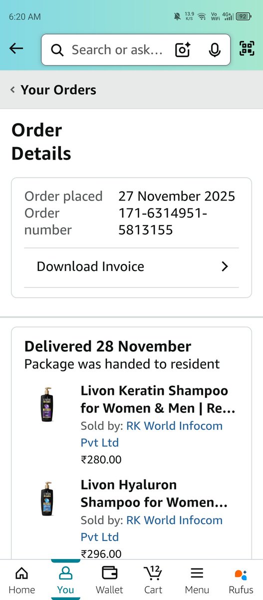 secular201's tweet photo. @amazonIN this has happened for the first time with me that I didn't receive the order but it's showing delivered. This is the reason that I don't pay before the delivery. It's better to give ten rupees for handling charges  extra rather than pay before hand and face this. 😢 https://t.co/xG9YlwtKJl