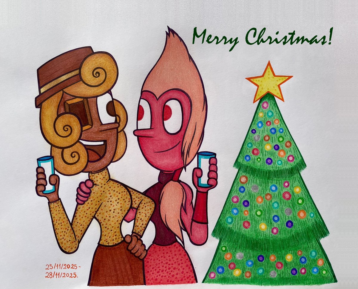 Good Evening to all my friends and followers on X, including all the big Steven Universe fans!👋😁
This time, I want to share this new drawing with you all, which is the first drawing I decided to do for Christmas this year...🎄

#stevenuniverseocs
#stevenuniversefanart