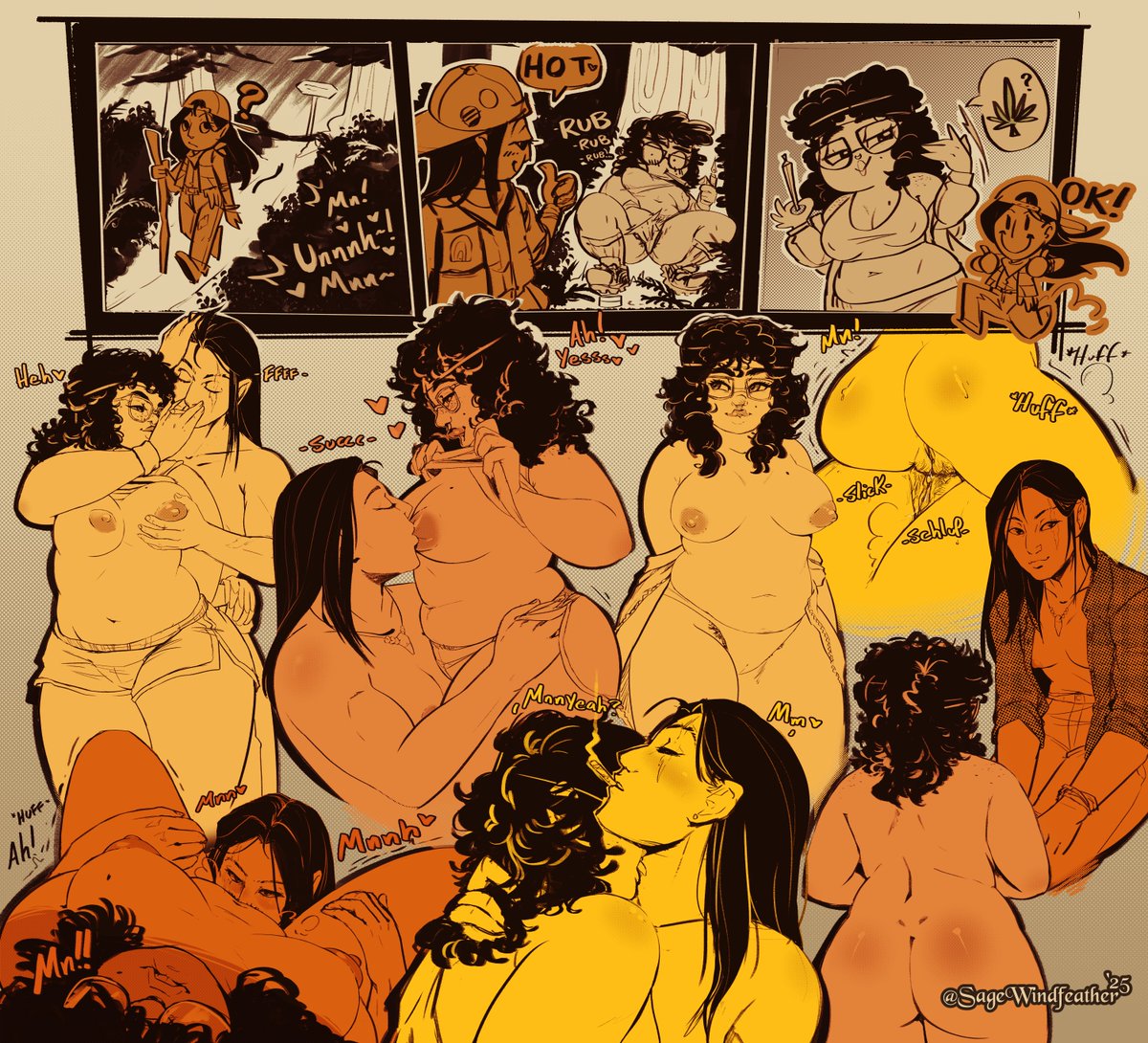 SageSinfeather's tweet photo. A sketch page commission, thanks <3! 

#nsfw #wlw #lesbian #nsfwart https://t.co/4p0jWH6lQT