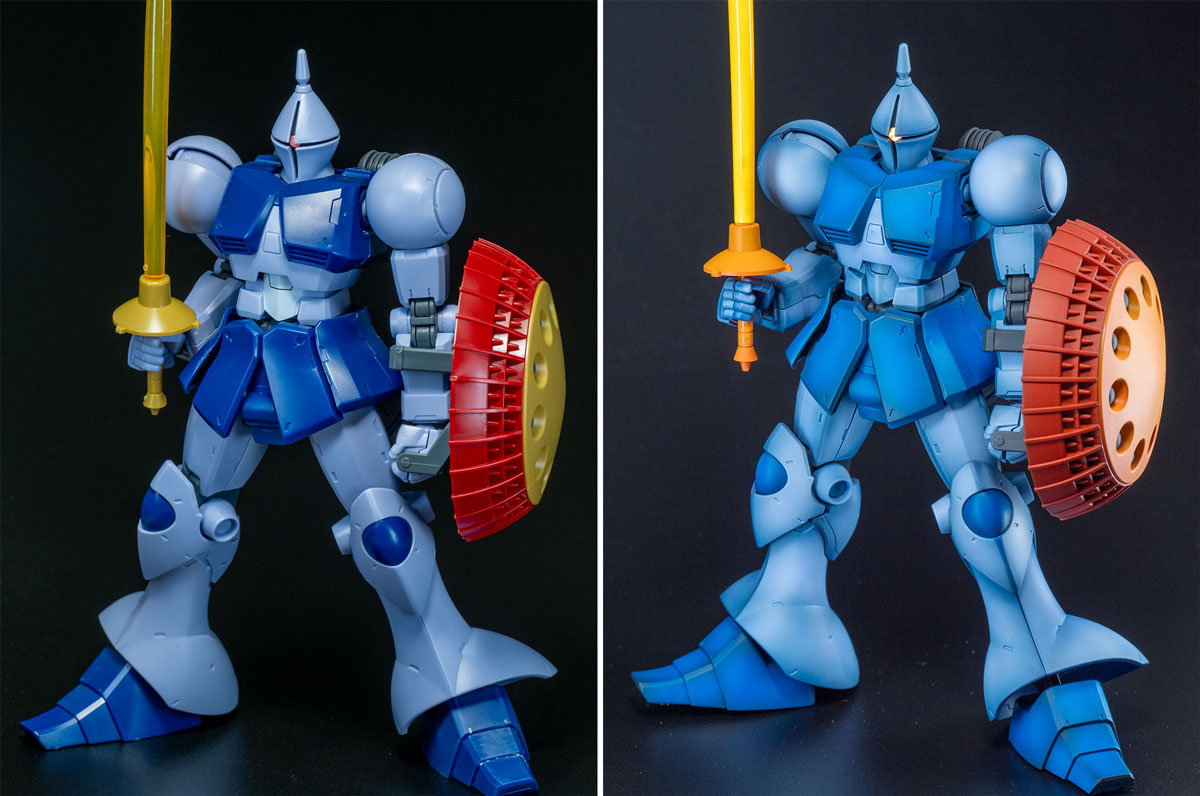 HGギャンリバイブ版のビフォーアフター。

プロポーションは優秀なので、塗装だけで勝負w

パチ組みから黒立ち上げ塗装で、生まれ変わってくれたと思います♪

#過去に伸びた1枚を載せてまた伸びるのかチャレンジ