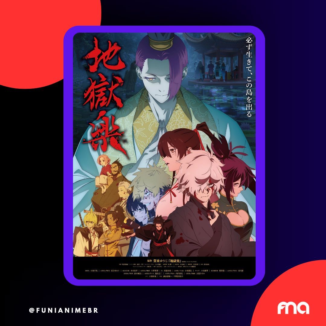FunianimeBr's tweet photo. Novo visual promocional da segunda temporada do anime "Jigokuraku", que estreará no dia 11 de janeiro de 2026 na Crunchyroll.

O estúdio MAPPA continuará responsável pela produção. #Jigokuraku #HellsParadise https://t.co/5QLpUbZs2Y