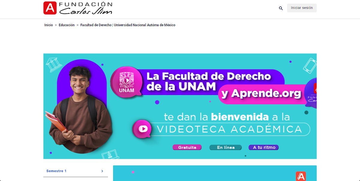 Conoce la videoteca académica de la Facultad de Derecho y Aprende.org fundacioncarlosslim.org/conoce-la-vide…