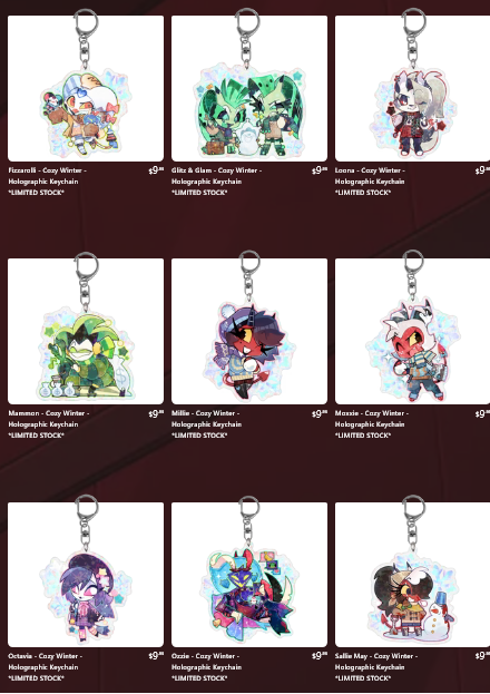 eucheon's tweet image. You still have money after all that Black Friday shopping? Here&apos;s a massive thread of all the items that dropped today on Shark Robot for the Helluva Boss Winter Merch Drop #HelluvaBoss #Merch #SharkRobot