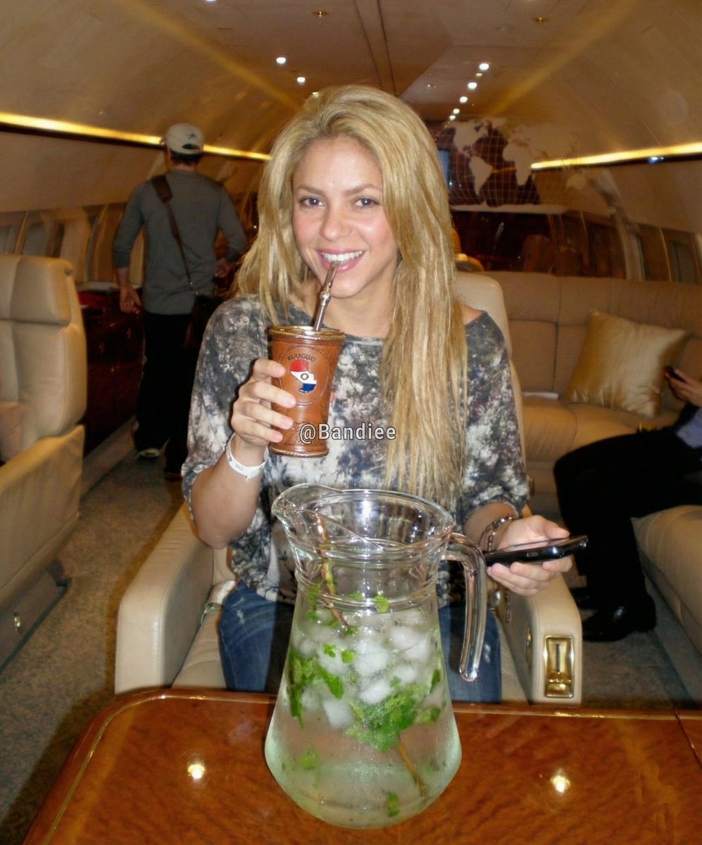 Shakira llegando a Paraguay en su avión privado.