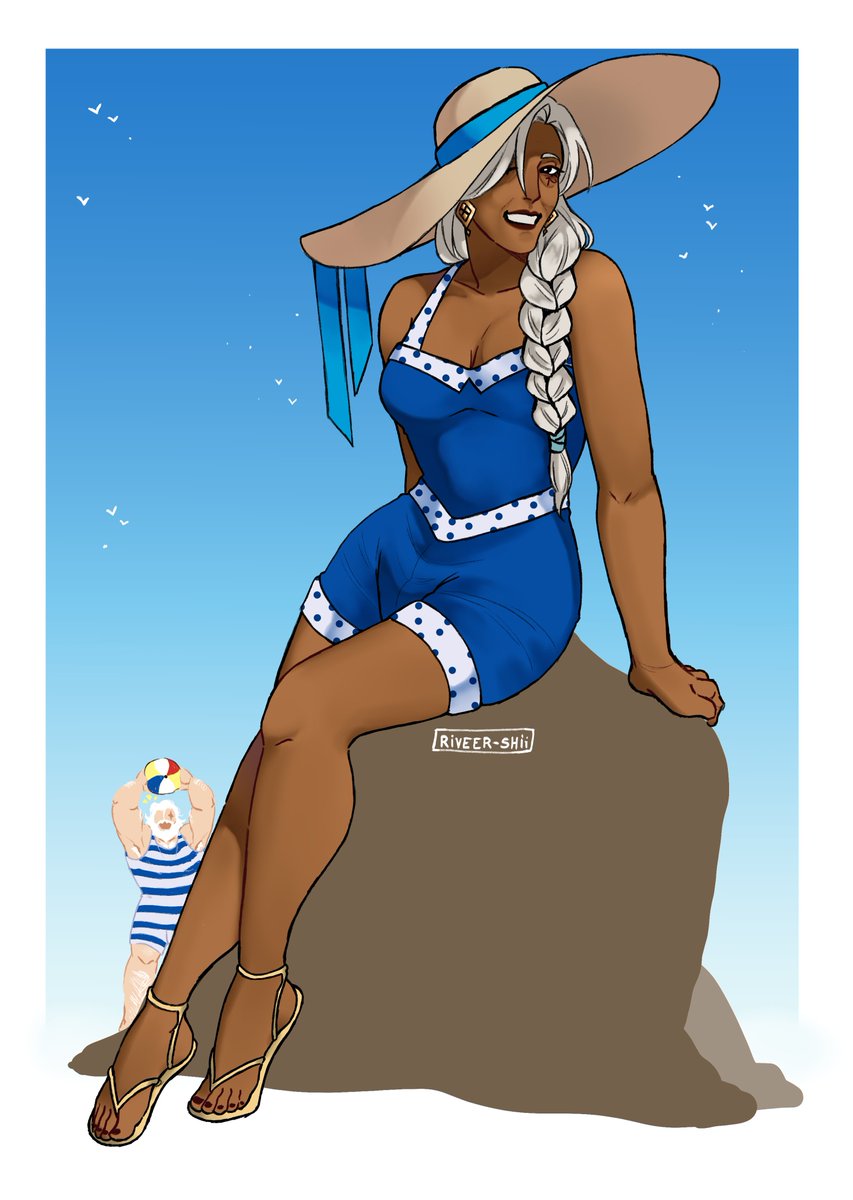 At the beach with her husband #anaamari #anahardt #Reinhardt