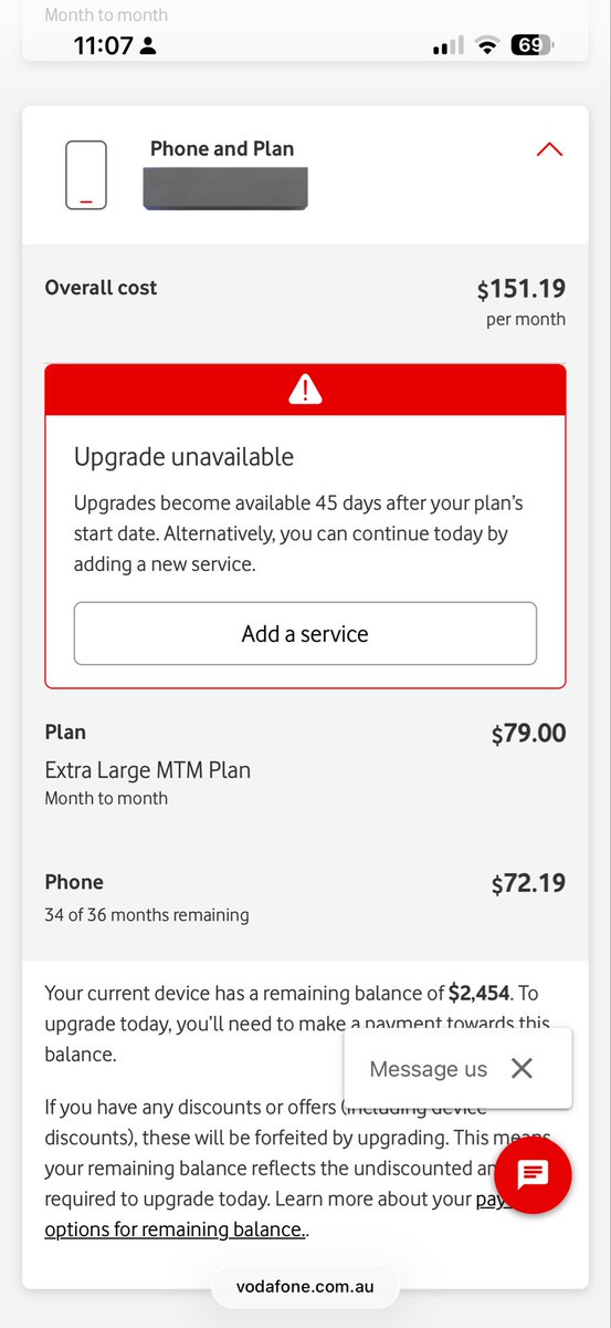 cryzxibb's tweet photo. I have my prepaid plan for years and when i got the new 17 pro phone i got the plan. I expected my prepaid to be cancelled but it wasnt. I was given another number for the postpaid one and i dont want it. I want to keep my number but cancel the prepaid. @VodafoneAU https://t.co/13PpfuwtnY