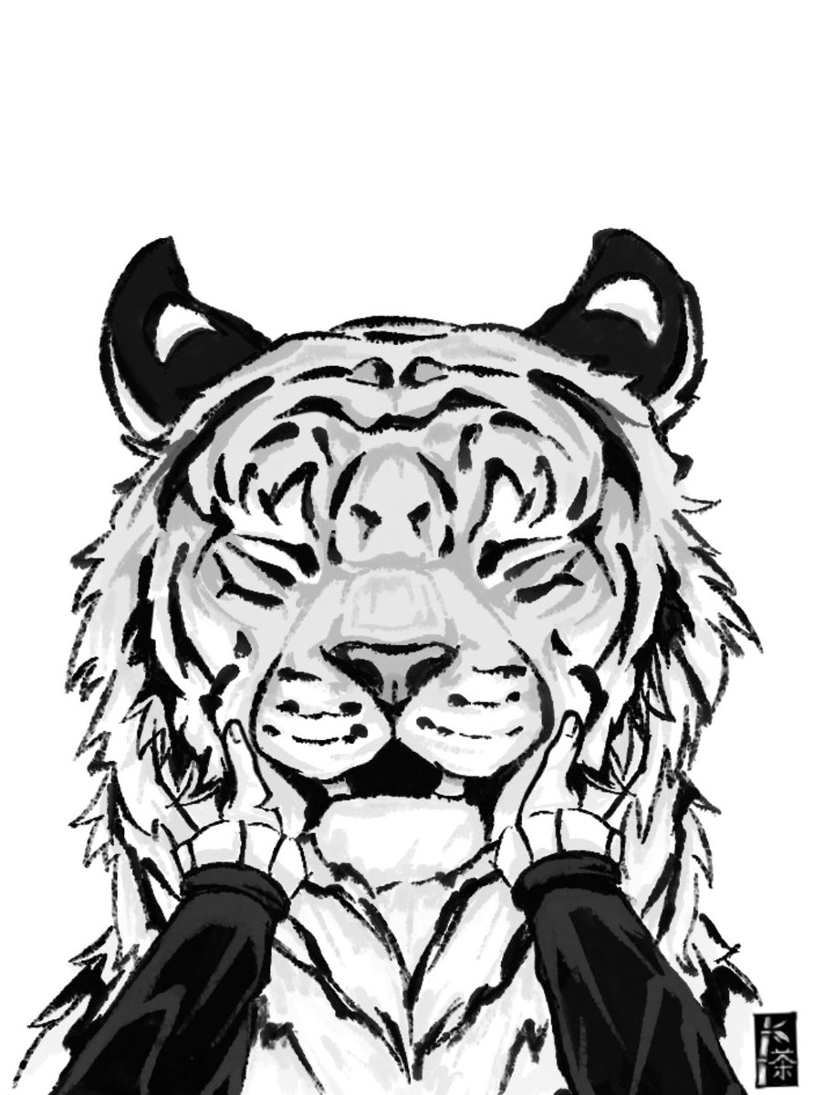 Tealeaf_Master's tweet image. Here's a big kitty for #sskkweek2025 Day 5: Beast! 
I'm going to meet my end petting something I shouldn't. Not that Atsushi is dangerous per say, but his partner is a wanted man for a reason 😂

#sskk