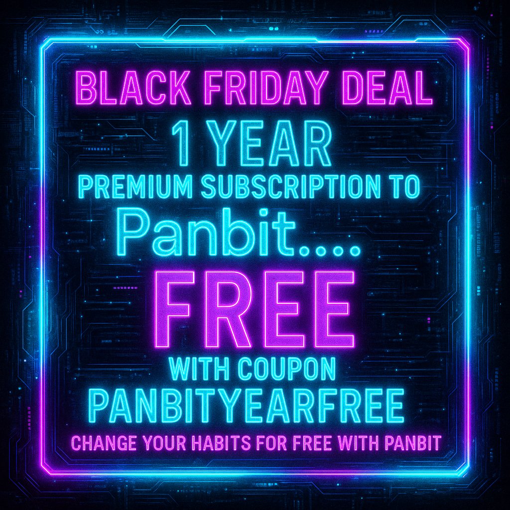 Panbit194016's tweet image. 🎯 Black Friday Special: Transform your 2025 with habits that actually stick!

Use code PANBITYEARFREE for a FREE 1-Year Premium subscription to Panbit

Download Panbit now &amp;amp; get started! in panbitllc.com

#HabitFormation #BehavioralScience