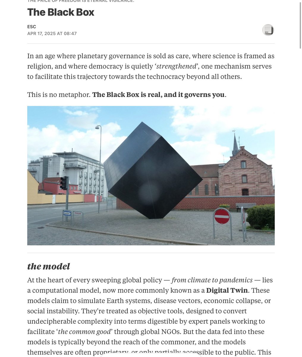 JanRavensbergen's tweet image. esc (on Subst*ck) has been brilliant &amp;amp; incisive 

to an uncanny extent;

His focus: how elements &amp;amp; the frameworks of the control grid have been assembled, quietly, behind the scenes, erected all around us, shot through with stealth &amp;amp; deception

Sampler:

open.substack.com/pub/escapekey/…